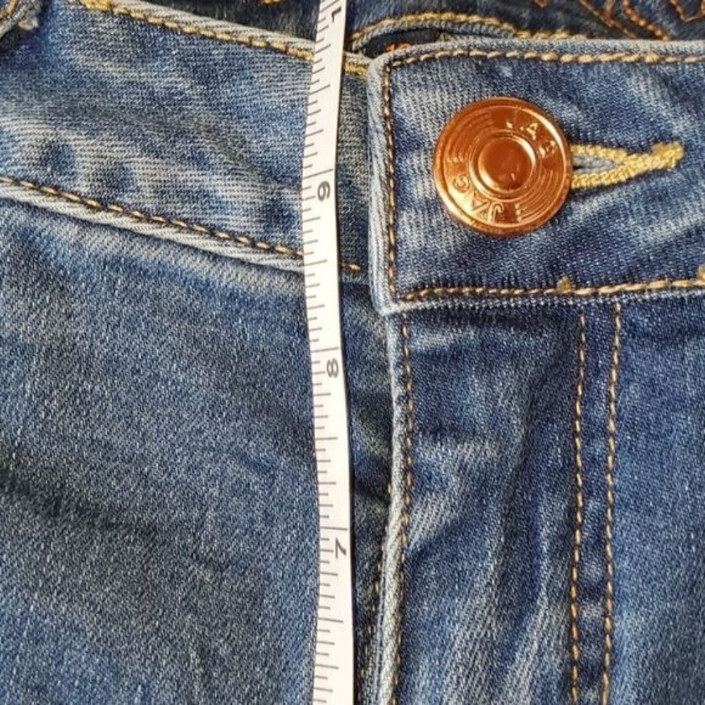 Jag Jeans Western Wear Embroidered Distressed Mid Rise Blue Sz 12 Jeans w Pocket - Picture 11 of 12